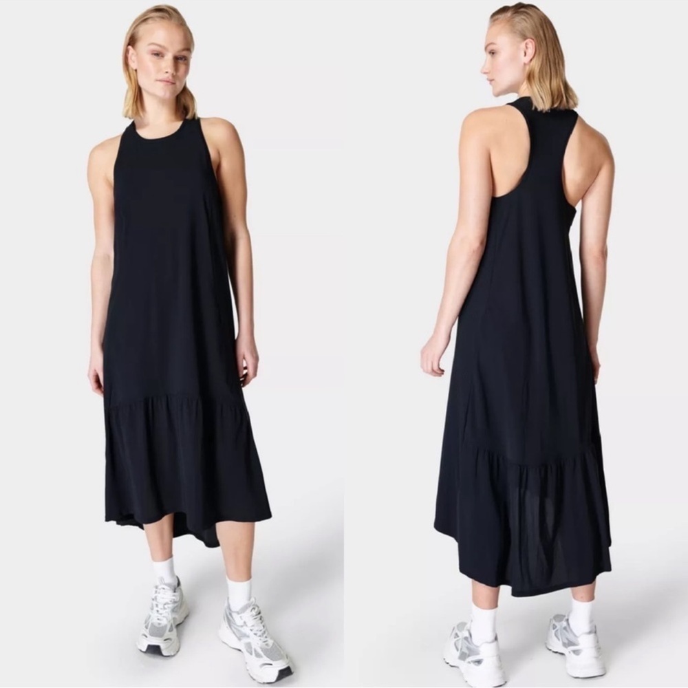 Sweaty Betty Black Midi Dress Size Medium. E79
